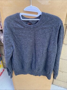 Quince Men's Cashmere Dark Charcoal Crewneck Sweater